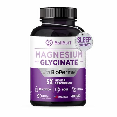 Image of Pure Magnesium Glycinate 400mg - 5X Higher Absorption - Support Stress Relief, Sleep, Bone Health - 100% Chelated - Pure Magnesium Supplement for Women and Men- 90 Veggie Capsules