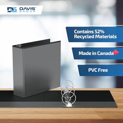 Image of Easyview 3-Ring Binder, Clear-View Cover, 3 inch Round Rings, Black, 6 Pack