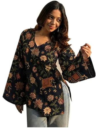 ANNI Designer Cotton Short Kurti for Women | Stylish Kurti | Short Kurti Top | Casual Kurta for Women | Comfortable Cotton Kurtis for Womens