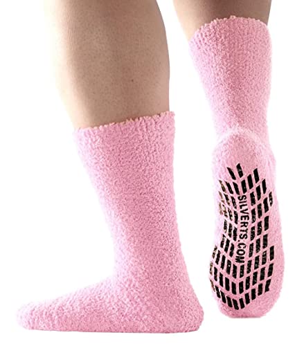 Silverts Men’s and Women’s Diabetic Gripper Non Skid Hospital Slipper Socks for Seniors - Clothing for Elderly3