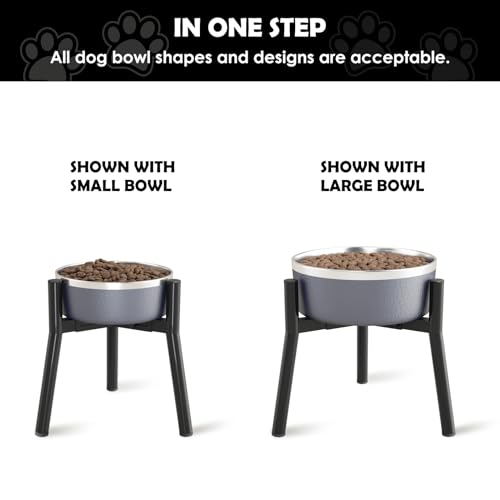 Hundenapfständer für große Hunde, verstellbare Breite, hoch, erhöhter Hundenapf für 17,5–27 cm große Näpfe, Hundefutter, Wasserständer, Futterspender, Metall, einzelner erhöhter Hundenapfhalter, 28 cm