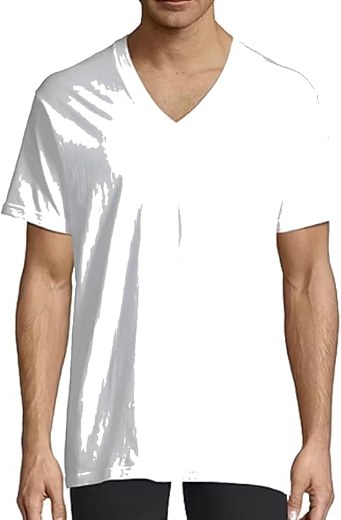 Stafford 4-pk. 100% Cotton Ultra Soft V-Neck T-Shirts Large White (L) Super Soft2