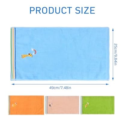 Roseyan Kinderhandtuchset,4 Stück Kinder Baby Cartoon Handtücher,100% Baumwolle Kinder Handtücher Weiche,Superweich Classic Waschlappen Gesichtstücher,Speicheltuch Trocknend (Streifen) – Bild 7