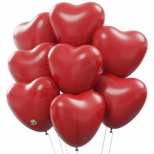 Image of AFTERLOON Biodegradable Balloons 24 pcs Red 12 Inch Heart Shaped, Natural Rubber Latex Plastic-Free Alternative Durable Thickened Extra Strong Helium Float, Proposal Marriage Love Wedding Decor