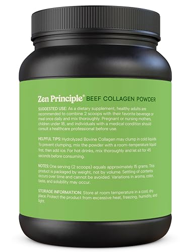 Zen Principle Grass-Fed Agglomerated Hydrolyzed Collagen Peptides 1.5 lb. Anti-Aging Protein Powder for Healthy Hair, Skin, Joints. Paleo Friendly, GMO and Gluten Free, Pasture-Raised Bovine. - Thumbnail 3