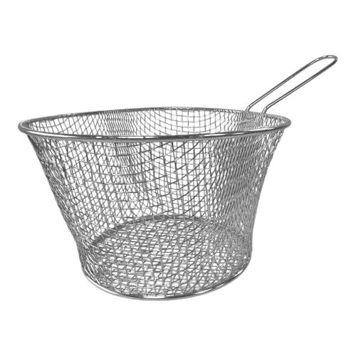 Samuel Groves Chip Basket 200mm – Wire Frying Basket for Deep Frying, Blanching, Draining & Multi-Purpose Cooking, Round Stainless Steel Mesh