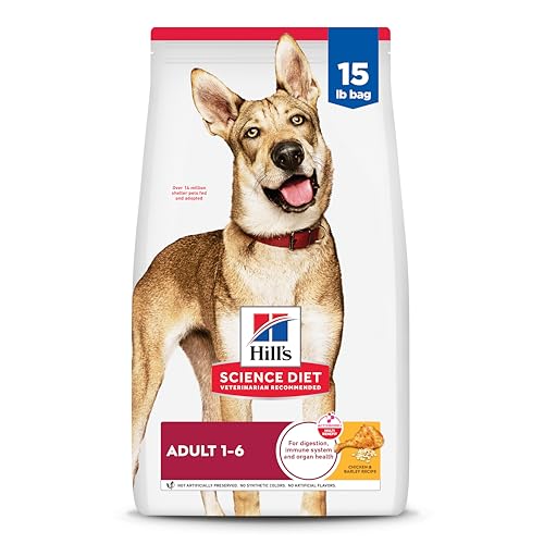 Hill’s Science Diet Adult 1-6, Adult 1-6 Premium Nutrition, Dry Dog Food, Chicken & Barley, 15 lb Bag
