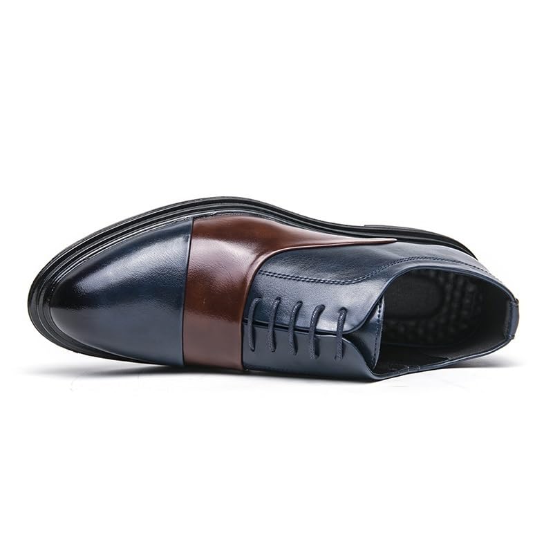 Mens Faux Leather Oxford Dress Shoes Lace Up Cap Toe Wedding Business Casual Low Top Shoes for Formal and Special Occasions2