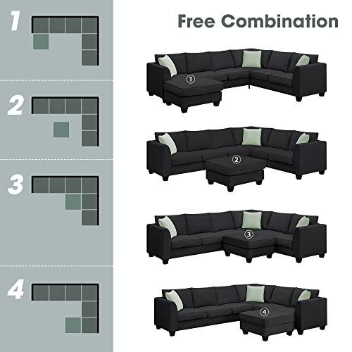 image for Merax Modern Large U-Shape Sectional Sofa, 7 Seat Fabric Sectional Sof