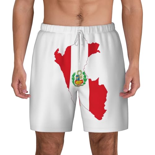 Short de bain homme séchage rapide motif carte Pérou