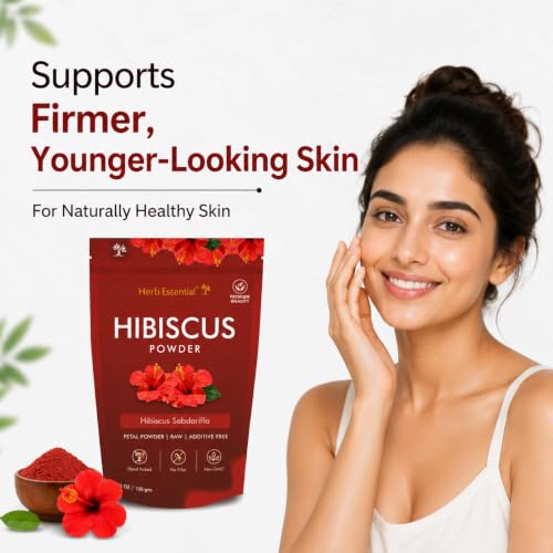 Image of Herb Essential Hibiscus Powder for Hair, 100g, Hair Growth, DIY Face Pack