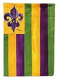 Caroline's Treasures 8137CHF Mardi Gras Fleur de lis Nation House Flag Large Porch Sleeve Pole Decorative Outside Yard Banner Artwork Wall Hanging, Polyester, House Size, Multicolor