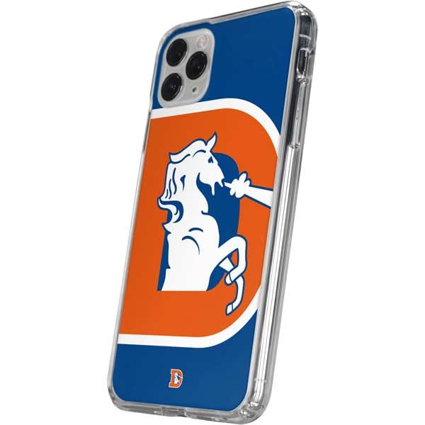 Skinit Clear Phone Case Compatible with iPhone 11 Pro - Officially Licensed NFL Denver Broncos Retro Logo Design
