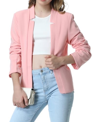 Image of Mebius Girls Blazer Jacket with Inner Pocket Long Sleeve Notched Collar /Lapel Collar Open Front Casual Kids Blazers Suit