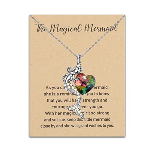 POTIY Girls Mermaid Jewelry Mermaid Birthday Gift Mermaid Gifts Mermaid Jewelry Little Mermaid Amulet