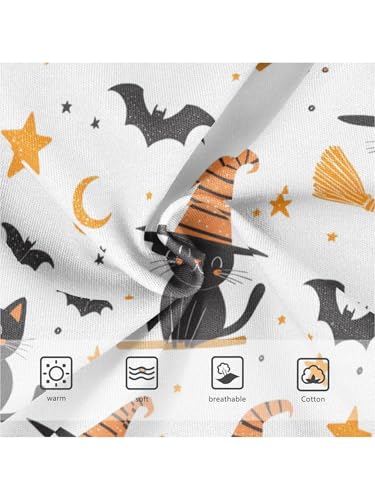 ZZKKO Halloween Hat Cat and Moon Star Girls Underwear Toddler Panties for Girls Comfort Brief Size 2T3