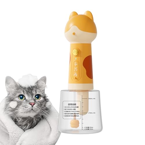 Dispensador de jabón espumoso para perros, champú de dibujos animados para mascotas, suministros de rociador automático de ducha para gatos, limpieza de bañera, inodoro, cocina, fregadero, baño