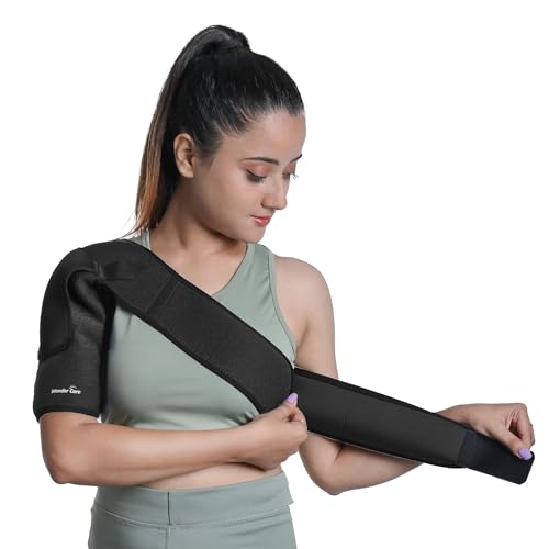 Image of Wonder Care Rotator cuff brace for shoulder pain relief Neoprene Shoulder support brace for men and women for dislocated, frozen, mouse shoulder (Universal size: 26 inch-36 inch)