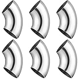 Datanly 6 Pieces 3 Inch 90° Mandrel Bend Elbow SS304 Stainless Steel Pipe Elbow Thickness 16GA/. 065