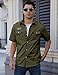Gihuo Men Shirt Short Sleeve Military Button Down Army Tactical Shirt Utility Cargo Work Uniform Shirt Tops (Medium, Army Green)