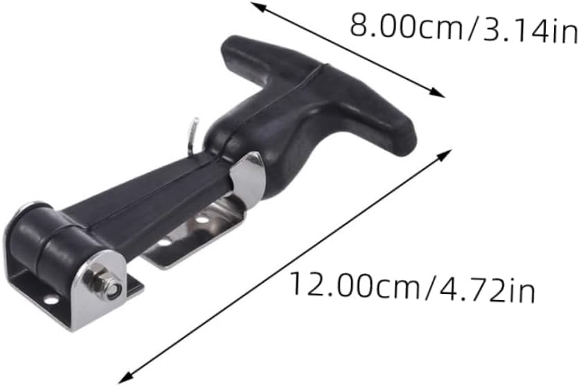 2pcs Stainless Steel Draw Latch with Rubber T-Handle Heavy Duty Hasp for Tool Box Cart and Engine Hood Easy to Install and Durable Design