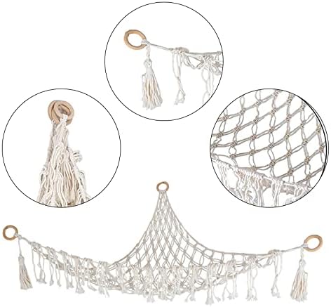 Suerhatcon Toy Storage Net Children's Room Cuddly Toy Hammocks Hanging Stuffed Toy Organiser Mesh Holder for Storage of Plush Toys (Beige -A, 88 x 88 x 110 cm)