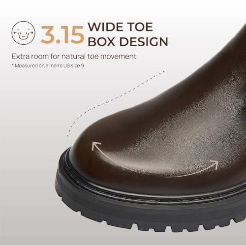 Image of Holy dove Men's Wide Toe Box Platform Chelsea Boots Slip-On Casual Ankle Dress Boot