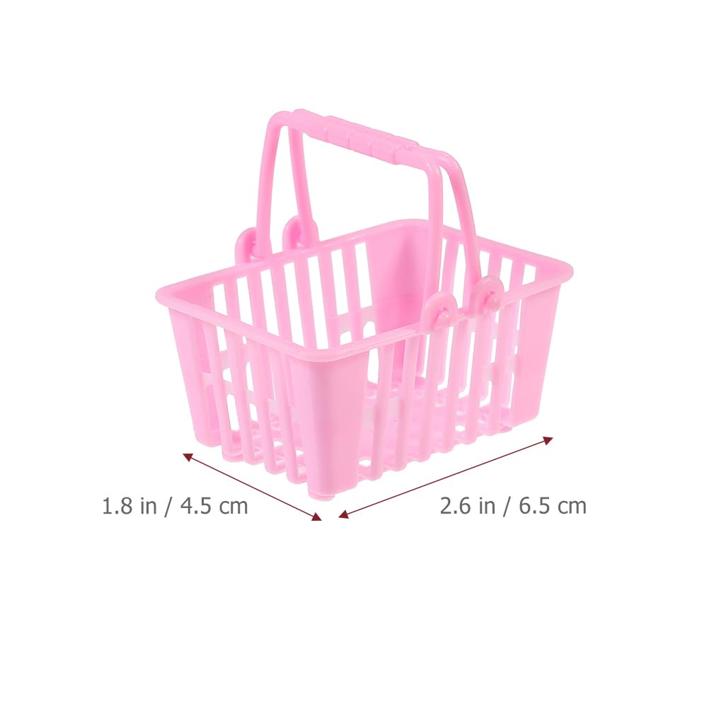 Toddmomy 20-Piece Mini Shopping Basket Set: Dollhouse Retail Grocery Baskets with Handles for Girls