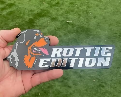 Image of Car Emblem: Dog Car Badge Laser Cutting Emblem Cool Decals Trucks German Shepherd Badge Corgi Edition Doodle Golden Retriever Vehicles Dachshund Addition Rottweiler (Rottie)