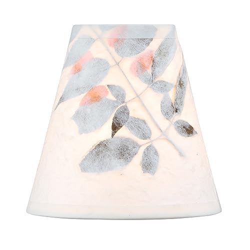 Image of Aspen Creative 51034-6, Empire Clip-On Chandelier Lamp Shade, Off White in Petal Paper, 2 1 /2 inch Top x 5 inch Bottom x 5 inch Slant Height, Set of 6