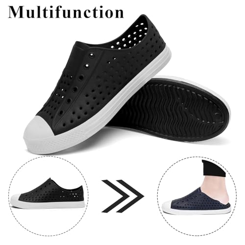 SAGUARO Mens Garden Shoes for Women Breathable Slip-On Gardening Clogs Quick Dry Non-Slip Water Shoe Outdoor Beach Sandals Aero XVII Black