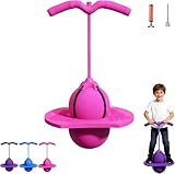 Kiuiom Balance Jump Board Ball,2026 Neu Pogo-Sprungball Für Erwachsene, Pogo Ball Mit Griff, Hüpfspielzeug Outdoor, Hüpfball Erwachsene - Tragfähigkeit 300 Kg (Rosa)