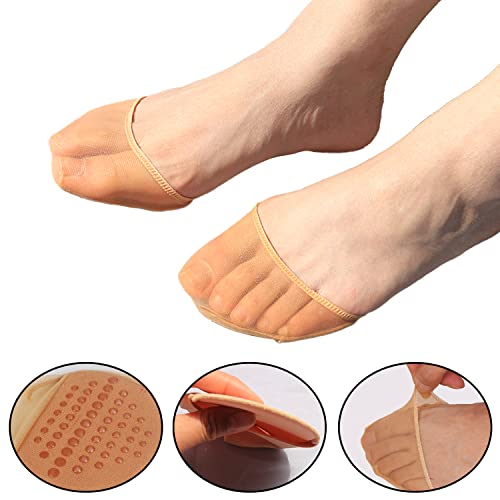 Triplewood 3 Pairs Women's Toe Topper Socks Non Slip Toe Cover No Show Half Socks with Cushion Pad3
