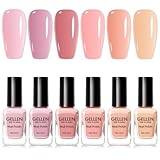 GELLEN Nude Nail Polish, Quick Air Dry Natural Traditional Regular Nail Polish 6 Colors Neutral Set for Acrylic Natural Nails Home Salon All Season, Chip Resistant, Not UV Gel, Hema Free, Non-toxic