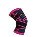 LTLCLZ 1Pcs Sports Kneepad Aldult Pressurized Elastic Knee Pads Support Fitness Gear Basketball Volleyball Brace Protector,Pink,XL