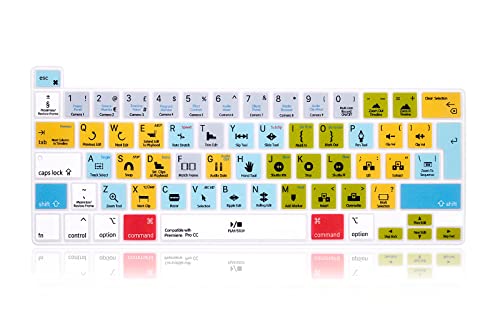 XHLWZR Premiere Pro CC Shortcut Silikon Tastaturabdeckung für MacBook Pro 16 "A2141 2019/2022 Pro 13 M2, für MacBook Pro 13 Magic Keyboard und MacBook Pro M1 Chip A2338 2020+, EU Layout Cover
