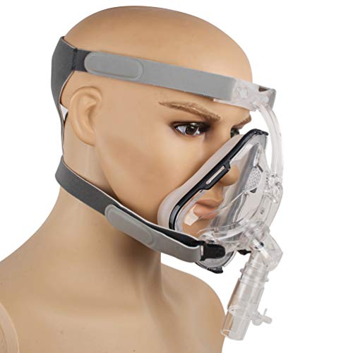 Full Face Mask with Adjustable Chin Headgear Strap for Sleeping (L)