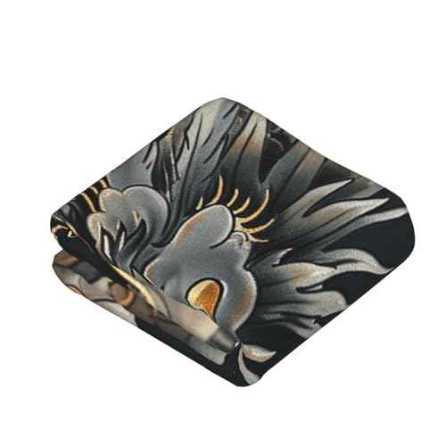Couverture polaire douce et légère motif dragon pour lit - 4