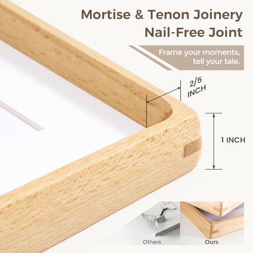 24x30 Poster Frame, USA-Sourced Beech Wood Picture Frame with HD Tempered Glass, Handcrafted Rounded Corner 24 x 30 Wooden Frames Matted to 18x24 Photos, Horizontal or Vertical Wall Display by Fun Memories - Used condition - Image 5