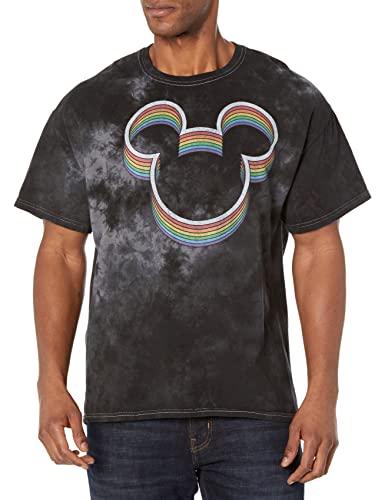 T-shirt Disney arc-en-ciel en coton pour homme motif oreilles de Mickey