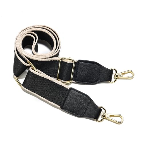 Image of Purse Strap Wide Replacement Crossbody Bag Straps, 1.5 inch Canvas Handbag Shoulder Strap, Adjustable Tote Belt(Gold Hardware