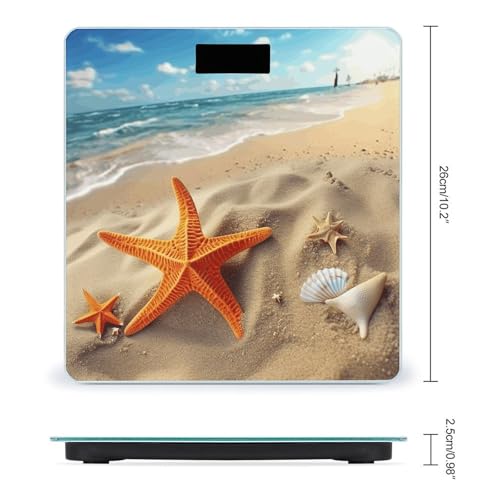 Báscula digital de baño con diseño estrella de mar miniatura 2