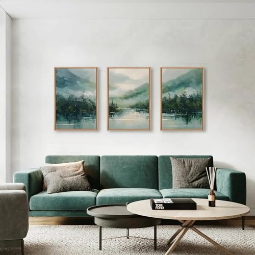 Impression sur toile paysage vert grand format pour salon chaleureux - 2