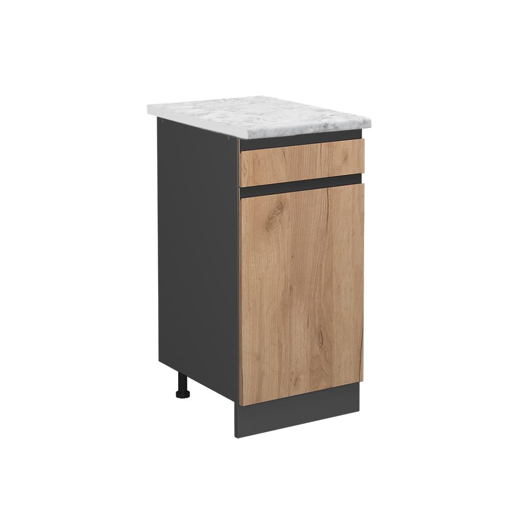 Vicco Kitchen base cabinet Raul, Goldkraft oak, 40 cm WT Marble, for flexible combination within modular kitchen systems โ image 1