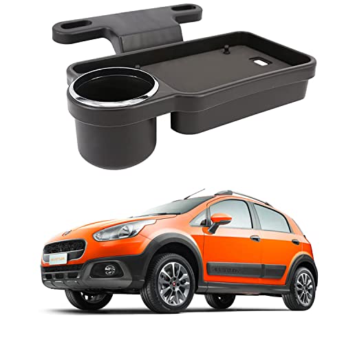 Image of Oshotto (FT-04) Foldable Car Auto Headrest Rear Back Seat Table Drink Food Cup Tray Holder Compatible with Fiat Avventura - Black