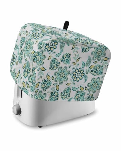 Abstract Toaster Cover 2 Slice, Retro Paisley Flower Art Bread Maker Dust Cover with Pockets for Kitchen Small Appliance 12x7.5x8in