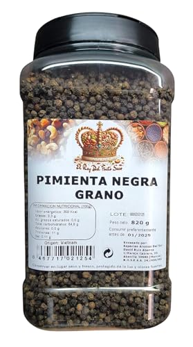 Pimienta Negra en Grano 820 gr - Sin Aditivos ni Conservantes - El Rey del Fruto Seco