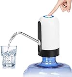 BPA-Free Electric Water Dispenser Pump, USB-C Rechargeable, Low Noise, Fits 2-5 Gallon Water Jugs 2.16' Neck, Durable Motor for 3+ Years, 2-Year Warranty (White)