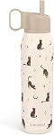 SANDJEST Cat Stainless Steel Water Bottle with Twist Lid 20oz, Travel Insulated Water Bottles for Sports & Gym, Gift for Women Girls Friends Pet Lovers Cat Moms Birthday Christmas