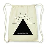 100% Baumwolle JOllify STOLLBERG ERZGEBIRGE Hipster Turnbeutel Tasche Rucksack aus Baumwolle - Farbe: Natur – Design: Pyramide - Farbe: Natur